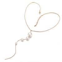 New Artificial Pearl Tassel Necklace Creative Retro Simple Pearl Pendant Clavicle Chain Wholesale Nihaojewelry main image 5