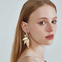 New Earrings S925 Pure Silver Earrings Simple Leaf Earrings Wholesale Nihaojewelry main image 1