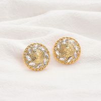 Nouveau S925 Argent Aiguille Géométrique Rond Diamant Cheval Oeil Portrait Boucles D&#39;oreilles Nihaojewelry main image 5