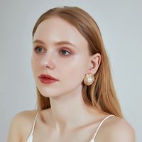 New Earrings S925 Silver Needle Geometric Round Baroque Pearl Earrings For Women main image 4