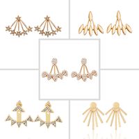Water Drop Full Of Diamonds Stars Front And Rear Split Earrings Wholesale Nihaojewelry main image 1