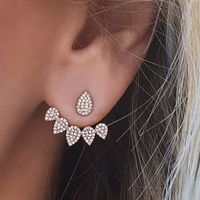 Water Drop Full Of Diamonds Stars Front And Rear Split Earrings Wholesale Nihaojewelry main image 6