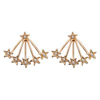 Water Drop Full Of Diamonds Stars Front And Rear Split Earrings Wholesale Nihaojewelry main image 3