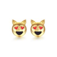 Alliage Huile Dégoulinant Mode Sourire Emoji Chiens Coccinelles Boucles D&#39;oreilles Nihaojewelry main image 4