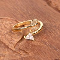 Fashion Diamond Arrow Open Ring Creative Joint  Ring Wholesale Nihaojewelry main image 4