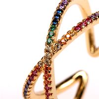 الاكسسوارات بيع الساخنة مفتوحة هندسية الصليب الأزياء الماس مؤشر البنصر الجملة Nihaojewelry main image 3