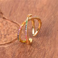 Hot-selling Accessories Open Geometric Cross  Fashion Diamond Index Finger Ring Wholesale Nihaojewelry main image 4