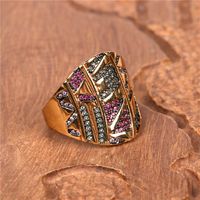 New Ring Colorful Tribal Golden Yellow Fashion Design Sense Index Finger Ring Wholesale Nihaojewelry main image 4