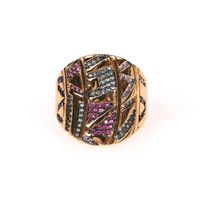 New Ring Colorful Tribal Golden Yellow Fashion Design Sense Index Finger Ring Wholesale Nihaojewelry main image 6