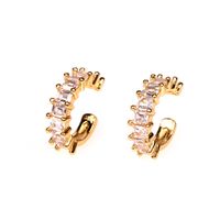 Vente Chaude Nouvelle Mode En Forme De C Non Percé Avec Des Boucles D&#39;oreilles En Cuivre Incrustées De Zircon Nihaojewelry main image 1