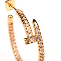 New Micro-inlaid Zircon Nail Shape Copper Trendy Earring For Women Nihaojewelry main image 3