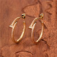 New Micro-inlaid Zircon Nail Shape Copper Trendy Earring For Women Nihaojewelry main image 4