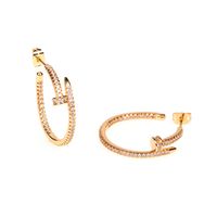 New Micro-inlaid Zircon Nail Shape Copper Trendy Earring For Women Nihaojewelry main image 6