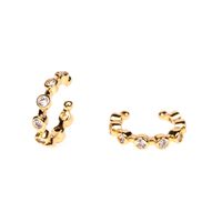 Fashion Earrings Micro-inlaid Zircon C Type Non-pierced Copper Earrings For Women Jewelry Wholesale Nihaojewelry main image 5