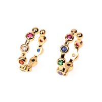 Fashion Earrings Micro-inlaid Zircon C Type Non-pierced Copper Earrings For Women Jewelry Wholesale Nihaojewelry main image 4