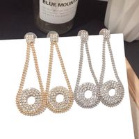 Nouvelle Mode Coréenne Pleine Tendance Diamant Cercle Sauvage Boucles D&#39;oreilles En Alliage Classique Pour Les Femmes Nihaojewelry main image 1