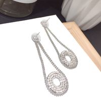 Nouvelle Mode Coréenne Pleine Tendance Diamant Cercle Sauvage Boucles D&#39;oreilles En Alliage Classique Pour Les Femmes Nihaojewelry main image 4