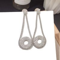 Nouvelle Mode Coréenne Pleine Tendance Diamant Cercle Sauvage Boucles D&#39;oreilles En Alliage Classique Pour Les Femmes Nihaojewelry main image 6