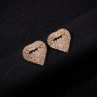 Hot-selling Love-shaped Rhinestone Fashion Simple Geometric Earrings For Women Wholesale Nihaojewelry main image 2