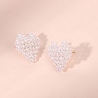 كوريا الجنوبية Dongdaemun Jewelry ، مزاج الحب ، نمط هونغ كونغ ريترو ، أقراط اللؤلؤ main image 3