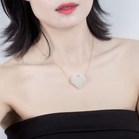 Korean Simple  Pearl  Love Heart Pendant Clavicle Chain Wholesale Nihaojewelry main image 3