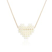 Korean Simple  Pearl  Love Heart Pendant Clavicle Chain Wholesale Nihaojewelry main image 4