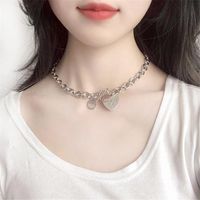 New  Exaggerated Metal Chain Letter Necklace Love Pendant Clavicle Chain Wholesale Nihaojewelry main image 1