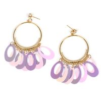 Fashion Hot Selling Geometric Oval Gradient Fish Scale Earrings For Women Nihaojewelry main image 3