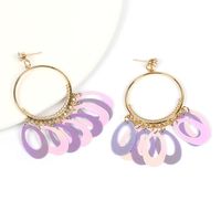 Fashion Hot Selling Geometric Oval Gradient Fish Scale Earrings For Women Nihaojewelry main image 4