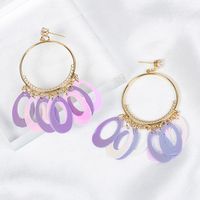 Fashion Hot Selling Geometric Oval Gradient Fish Scale Earrings For Women Nihaojewelry main image 6