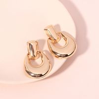 Glossy Metal Exaggerated Geometric Large U-shaped Earrings For Women Nihaojewelry main image 3