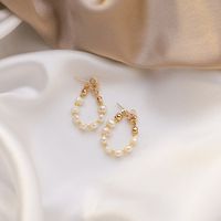 Retro Natural Freshwater Pearl Rear-hanging 925 Silver Needle Stud Earrings Nihaojewelry main image 5