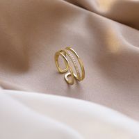 Fashion Finger Ring Micro-inlaid Zircon Three-layer Simple Stacking Ring Wholesale Nihaojewelry main image 1