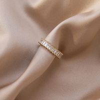 Koreanische Version Des Einfachen Temperaments, Funkelnde Zirkon-diamant-zeigefinger-ring, Quadratische Mode, Persönlichkeit, Netto-promi-ring, Weiblich main image 5