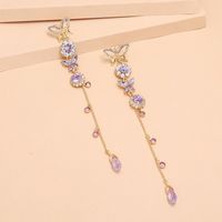 Lavender Butterfly Long Tassel Korean Fashion New Exquisite Earrings For Women Nihaojewelry main image 1