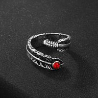 European Cross-border Hot Selling Ornament Vintage Gothic Men's Ring Personality Ruby Arrow Faucet Ring main image 3