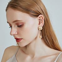 Hot Sale New S925 Silver Needle Geometric Alloy Lion Earrings Wholesale Nihaojewelry sku image 2