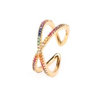 Hot-selling Accessories Open Geometric Cross  Fashion Diamond Index Finger Ring Wholesale Nihaojewelry sku image 1