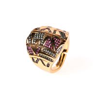 New Ring Colorful Tribal Golden Yellow Fashion Design Sense Index Finger Ring Wholesale Nihaojewelry sku image 1