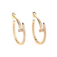 New Micro-inlaid Zircon Nail Shape Copper Trendy Earring For Women Nihaojewelry sku image 1