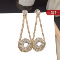 Nouvelle Mode Coréenne Pleine Tendance Diamant Cercle Sauvage Boucles D&#39;oreilles En Alliage Classique Pour Les Femmes Nihaojewelry sku image 1
