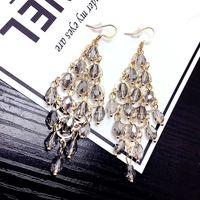 Tassel   Geometry Long Crystal Exaggerated Earrings Wholesale Nihaojewelry sku image 1