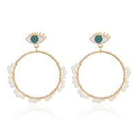 Hot Sale Round Wreath Ladies Fashion Earrings Style Demon Eyes Pearl Earrings Wholesale Nihaojewelry sku image 1