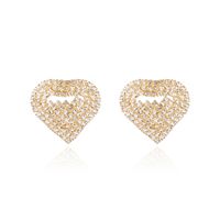 Hot-selling Love-shaped Rhinestone Fashion Simple Geometric Earrings For Women Wholesale Nihaojewelry sku image 1