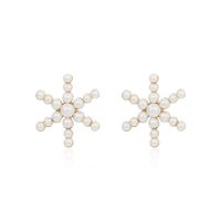 Fairy Fashion Snowflake Girls Alloy Pearl Earrings Nihaojewelry sku image 1