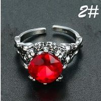 European Cross-border Hot Selling Ornament Vintage Gothic Men's Ring Personality Ruby Arrow Faucet Ring sku image 2