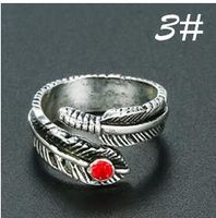 European Cross-border Hot Selling Ornament Vintage Gothic Men's Ring Personality Ruby Arrow Faucet Ring sku image 3