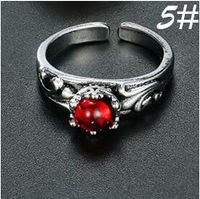 European Cross-border Hot Selling Ornament Vintage Gothic Men's Ring Personality Ruby Arrow Faucet Ring sku image 5