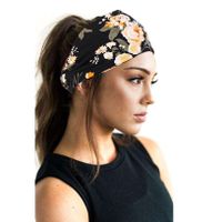Big Flower Cotton Headband Soft Yoga Sports Elastic Headband Wholesale Nihaojewelry main image 3