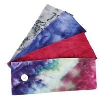 Korean Tie-dyed Cotton Button Anti-leaf Soft Yoga Sports Elastic Headband Wholesale Nihaojewelry main image 3